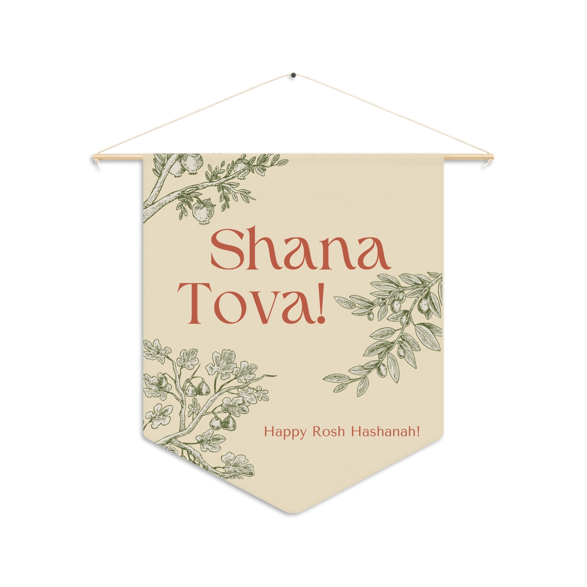 Shana Tova | Botanical Rosh Hashanah Wall Pennant