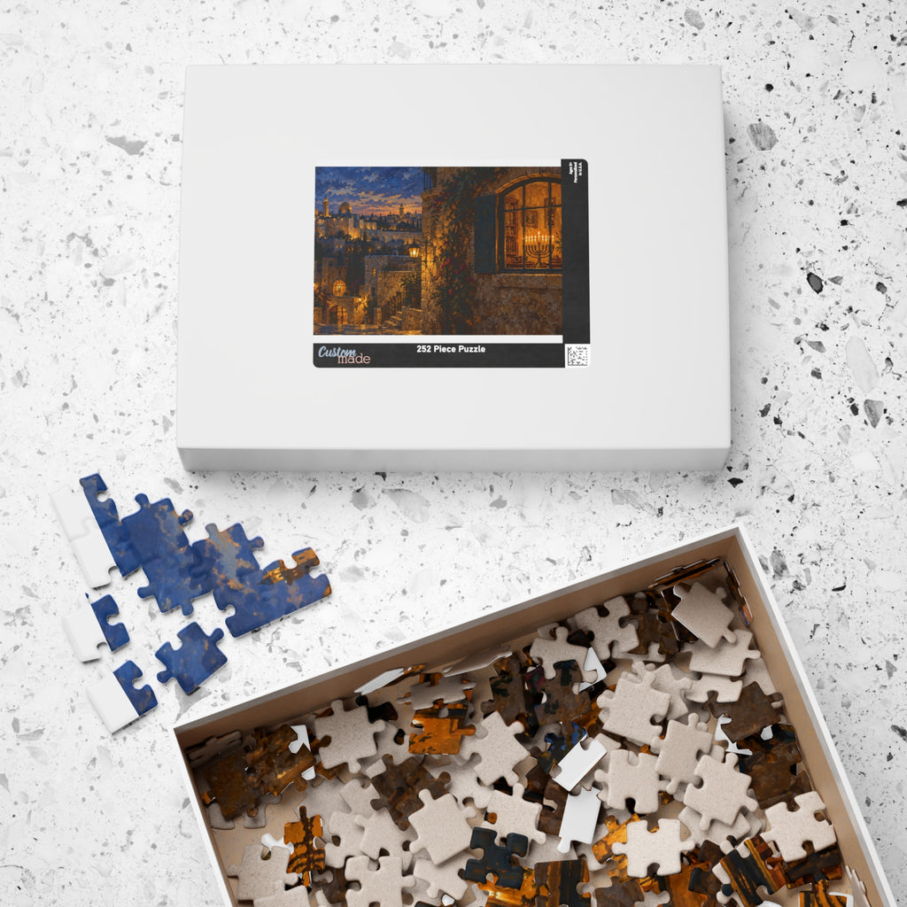 Hanukkah in Jerusalem – Glowing Hanukkiah Window Art Puzzle for Adults & Teens | 110–1014 Pieces