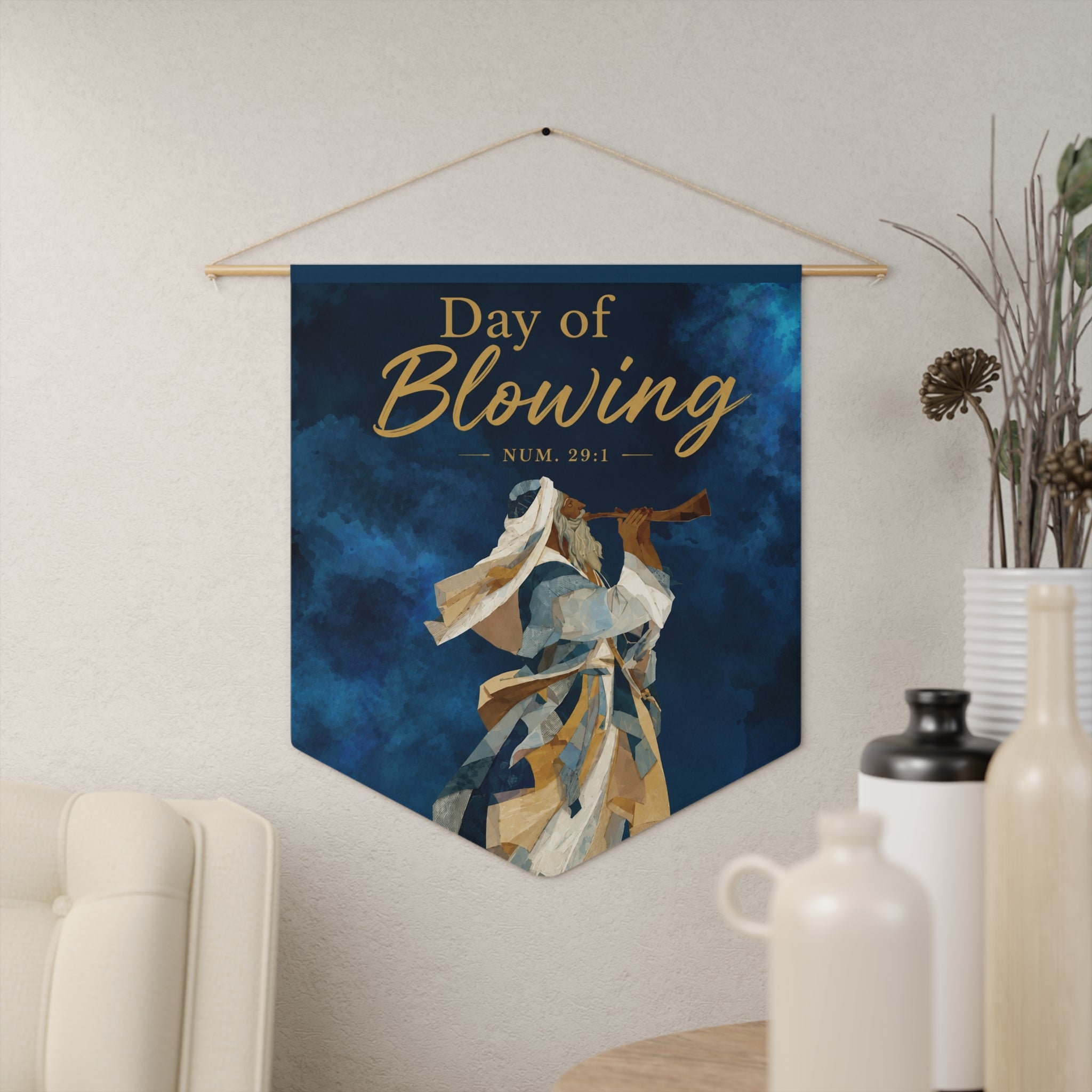 Day of Blowing | Numbers 29:1 Shofar Wall Pennant