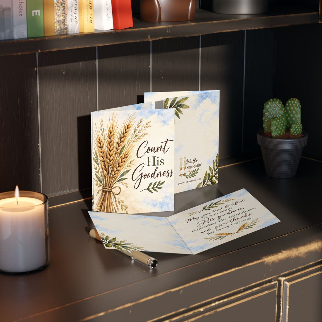 Count His Goodness Greeting Card | Faith-Based Encouragement Card (8, 16, and 24 pcs)