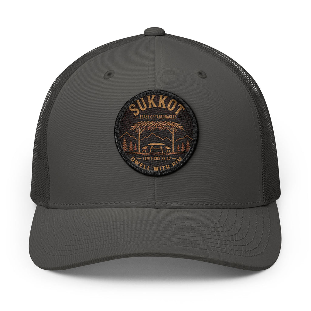 Men’s Sukkot Dwelling Hat | Embroidered Trucker Cap | Feast of Tabernacles Outdoor Hat
