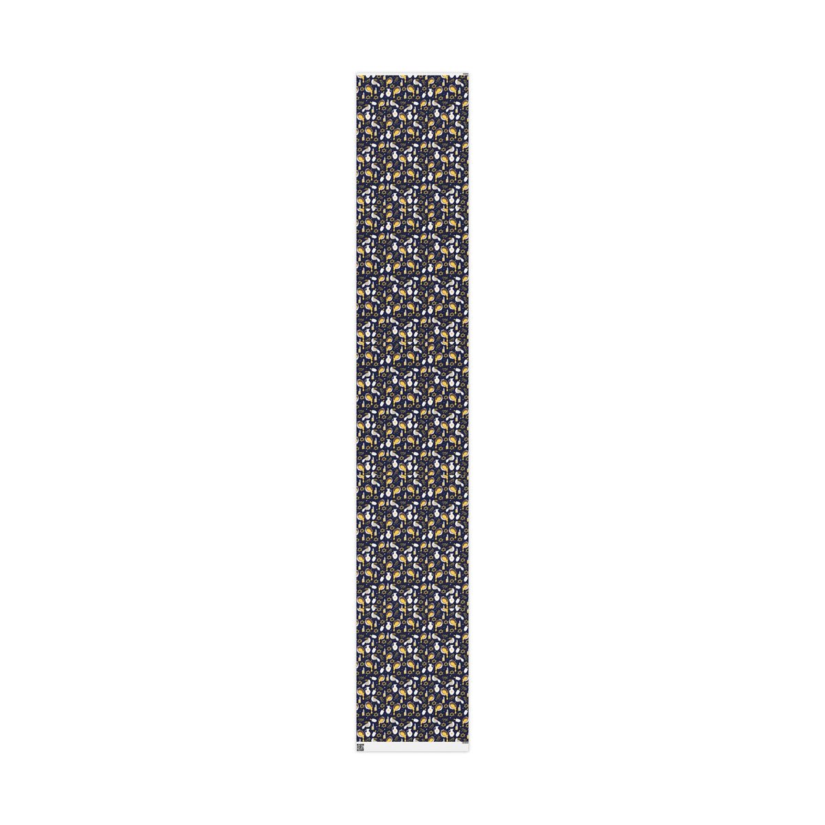 Navy & Gold Judaica Gift Wrap with Doves, Candles, and Stars of David