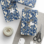 Peace Dove Wrapping Paper | Blue & Gold Judaica Gift Wrap