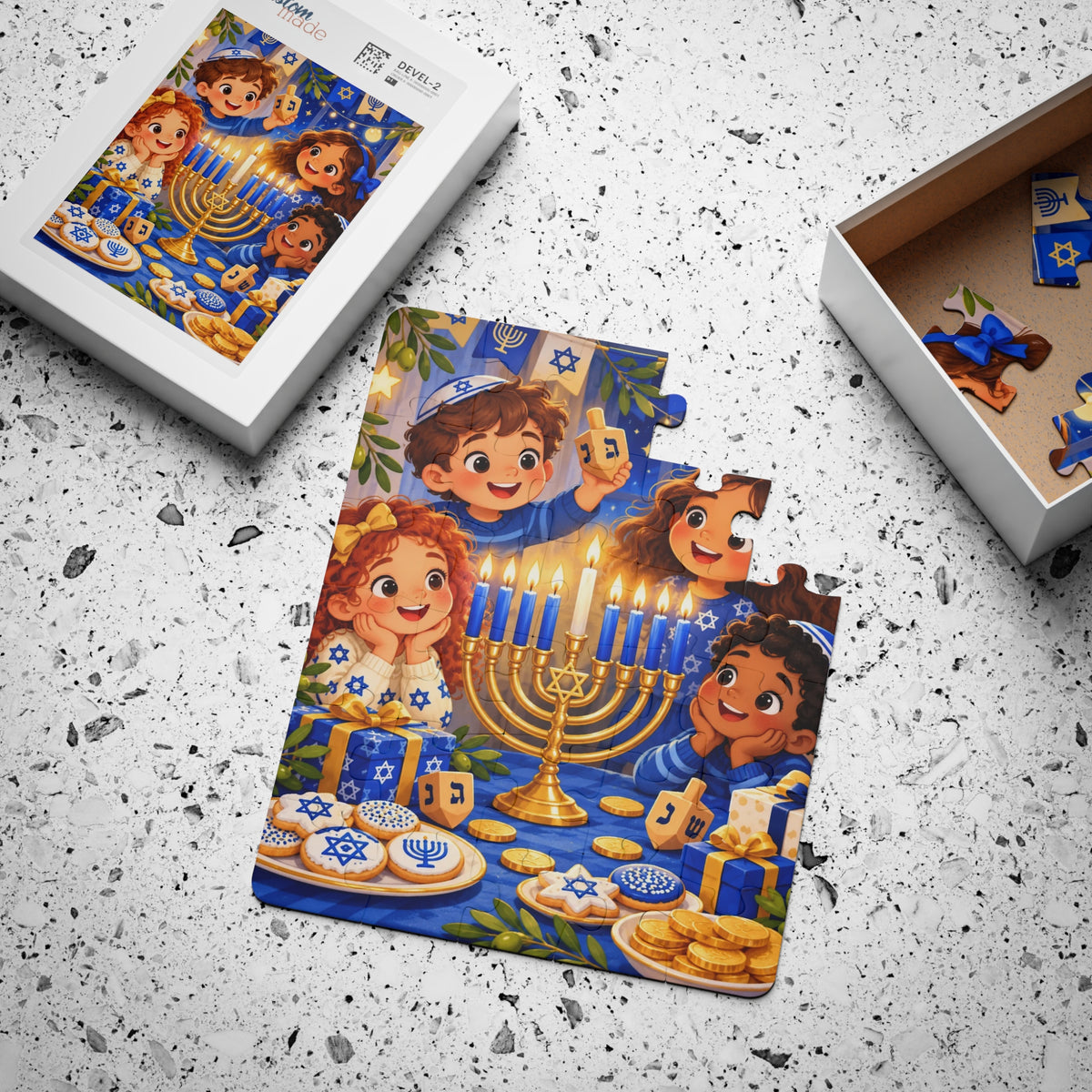 Hanukkah Puzzle for Kids – 30-Piece Menorah, Dreidel & Festival of Lights Puzzle