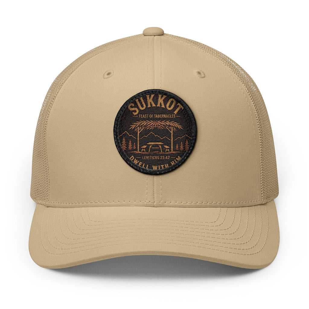 Men’s Sukkot Dwelling Hat | Embroidered Trucker Cap | Feast of Tabernacles Outdoor Hat