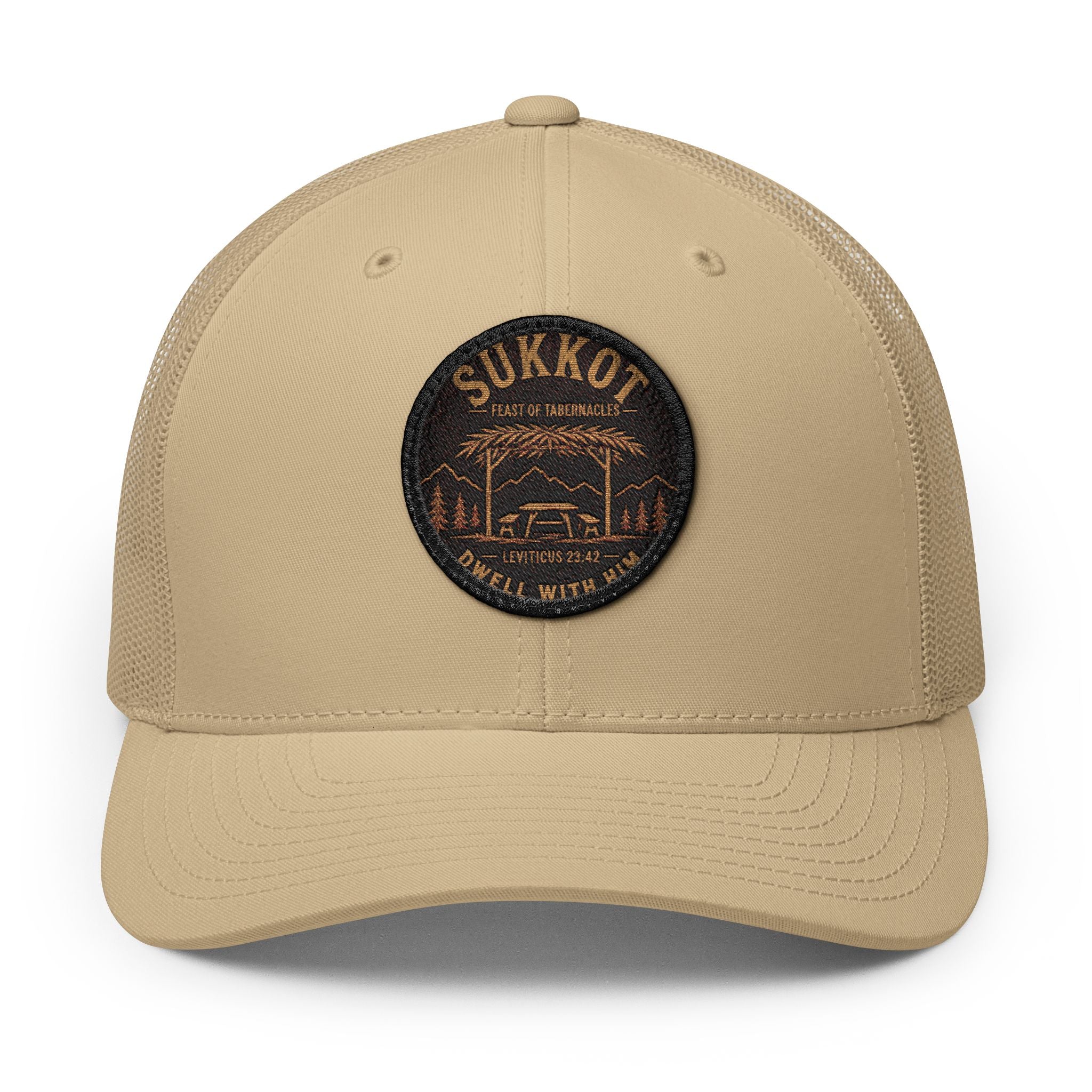 Men’s Sukkot Dwelling Hat | Embroidered Trucker Cap | Feast of Tabernacles Outdoor Hat