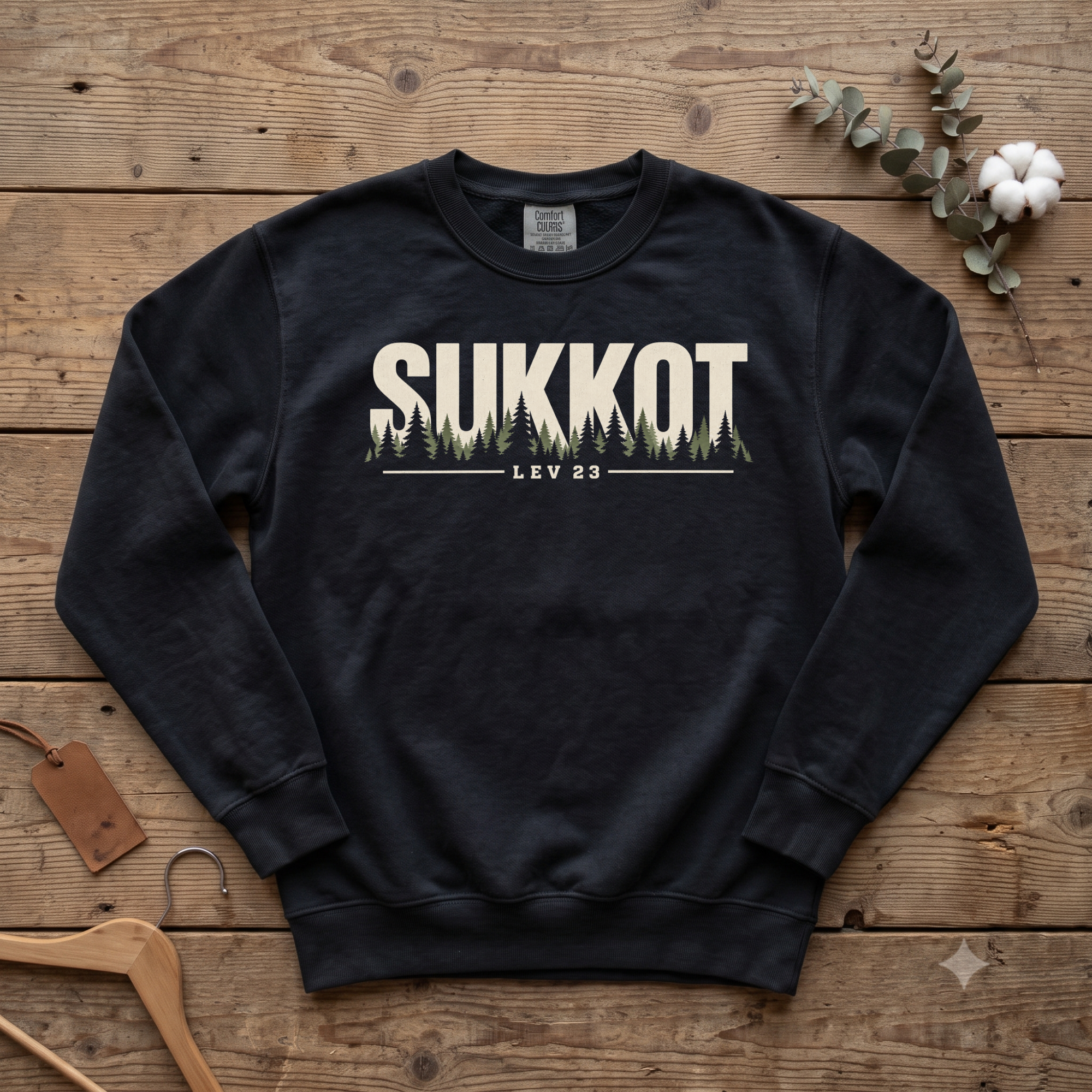 Sukkot Among the Pines Sweatshirt | Biblical Feast of Tabernacles Crewneck | Lev 23