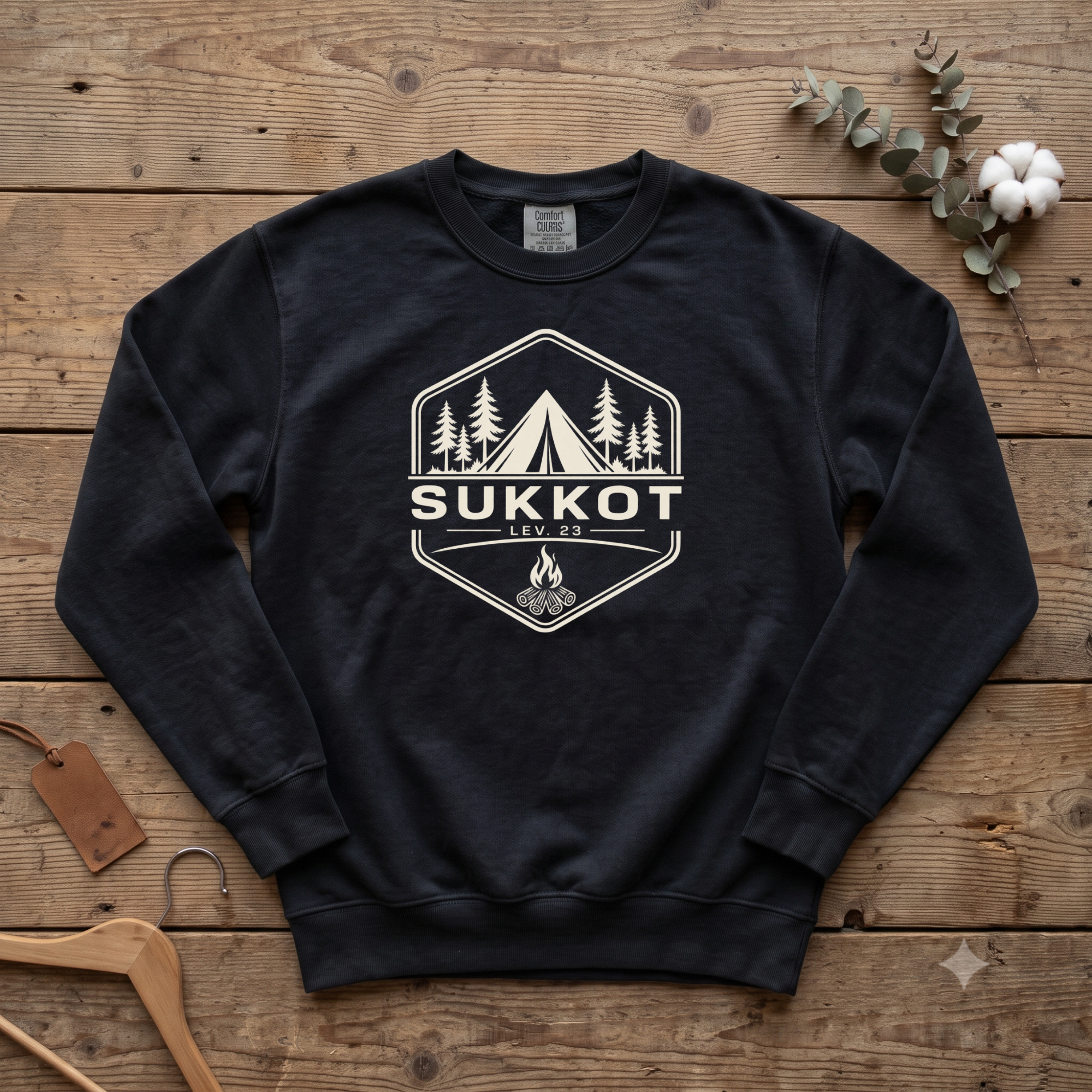 Sukkot Camp Badge Sweatshirt | Biblical Feast of Tabernacles Crewneck