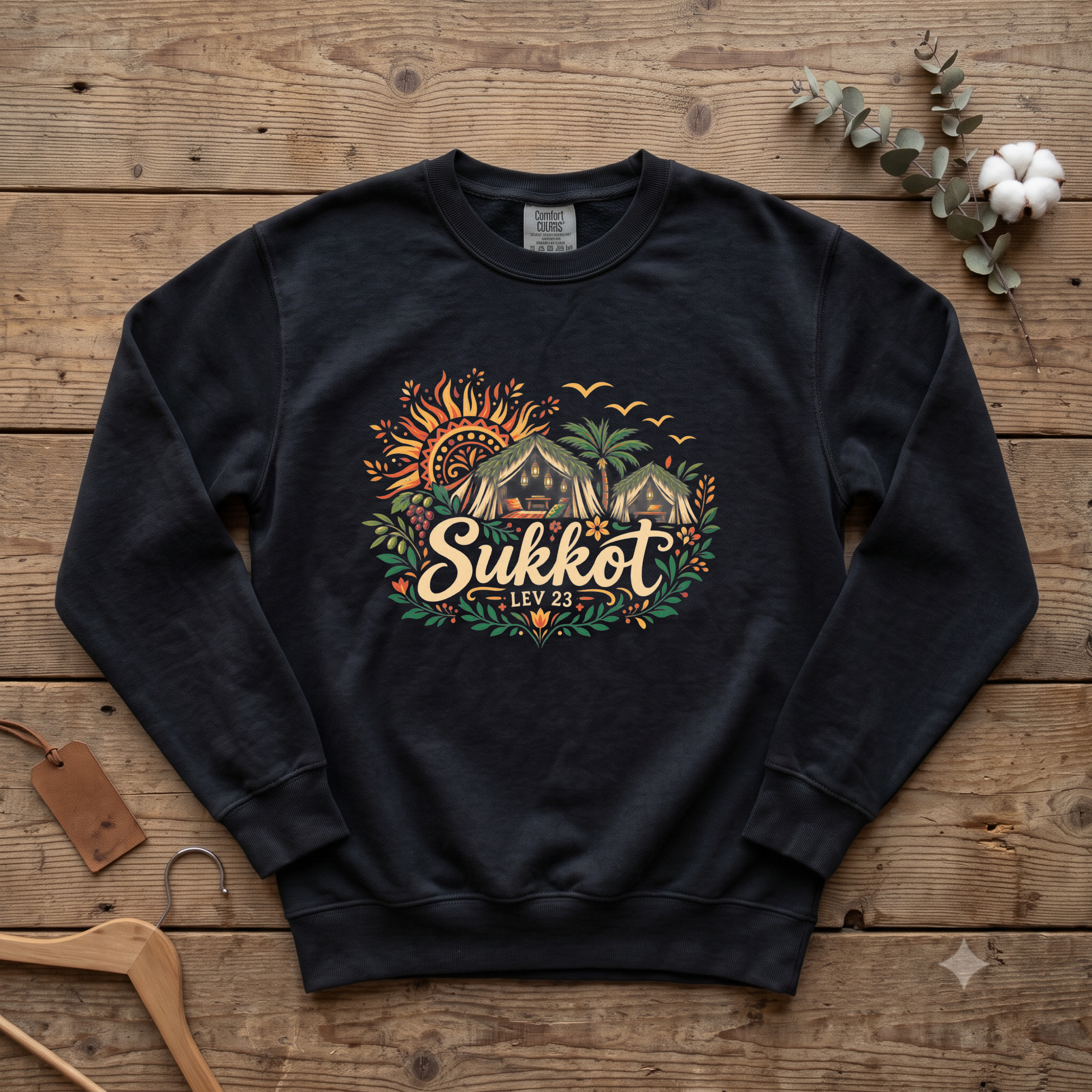 Sukkot Lev 23 Sweatshirt | Boho Feast of Tabernacles Crewnec