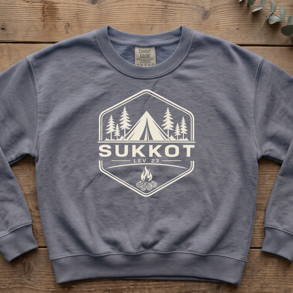 Sukkot Camp Badge Sweatshirt | Biblical Feast of Tabernacles Crewneck