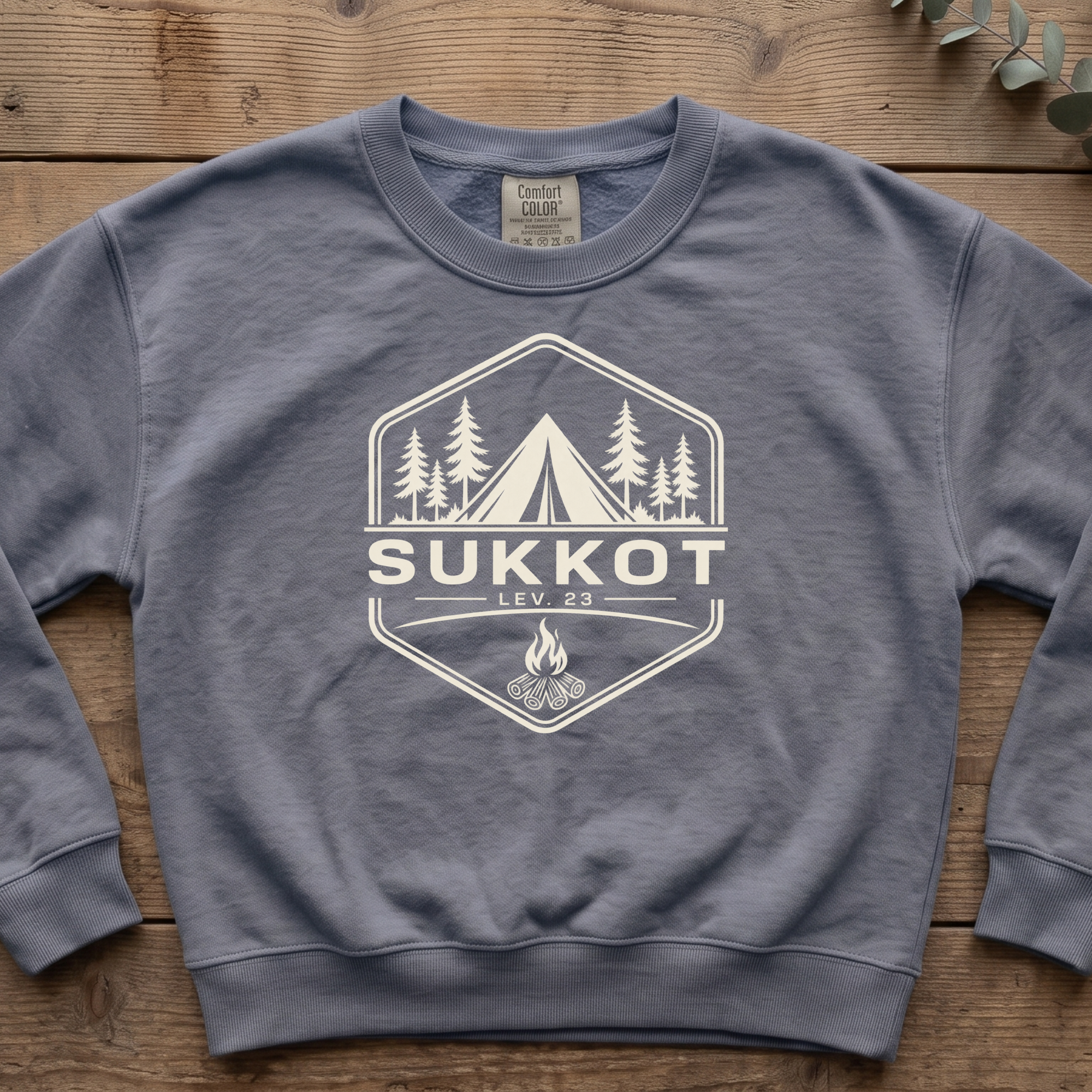 Sukkot Camp Badge Sweatshirt | Biblical Feast of Tabernacles Crewneck