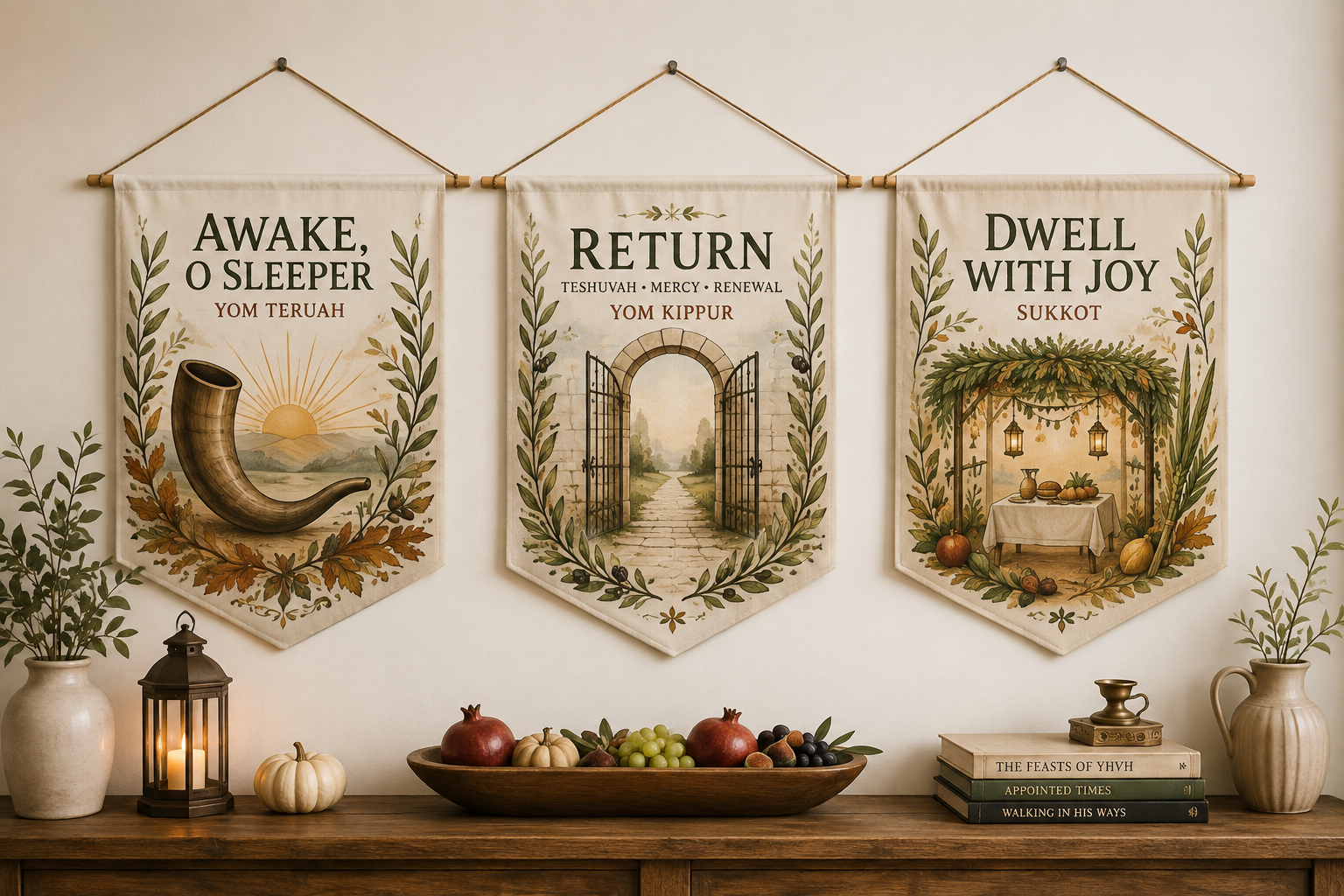 Awake • Return • Dwell | Fall Feasts Pennant Bundle