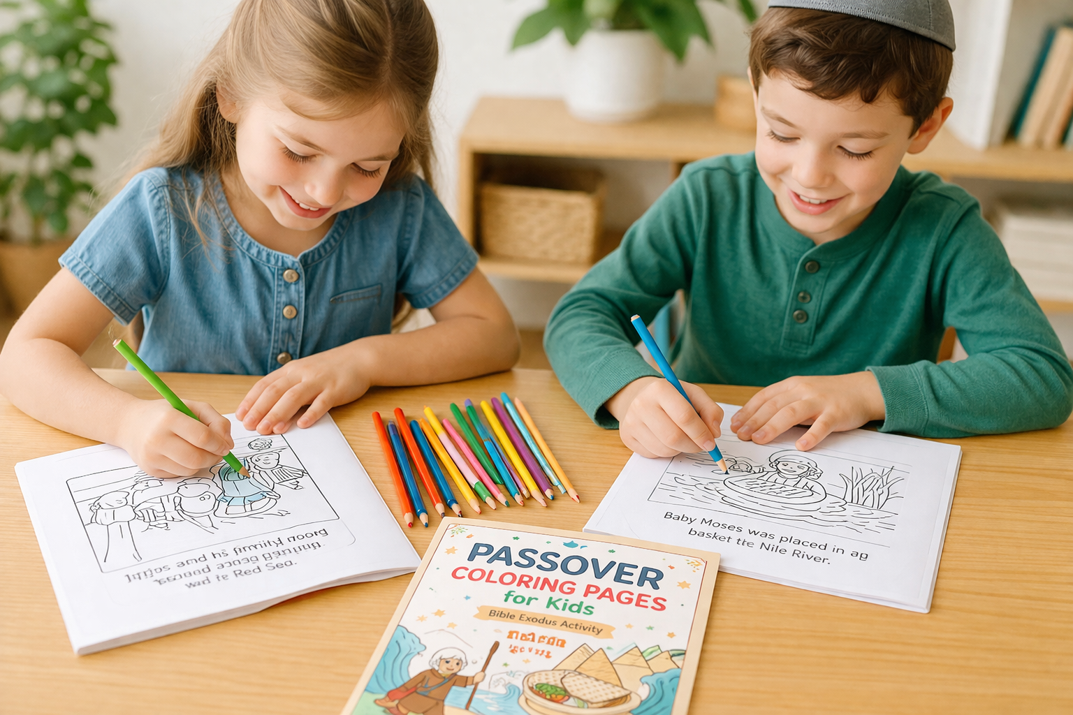 Passover Coloring Pages for Kids | Bible Exodus Activity (Digital Download)