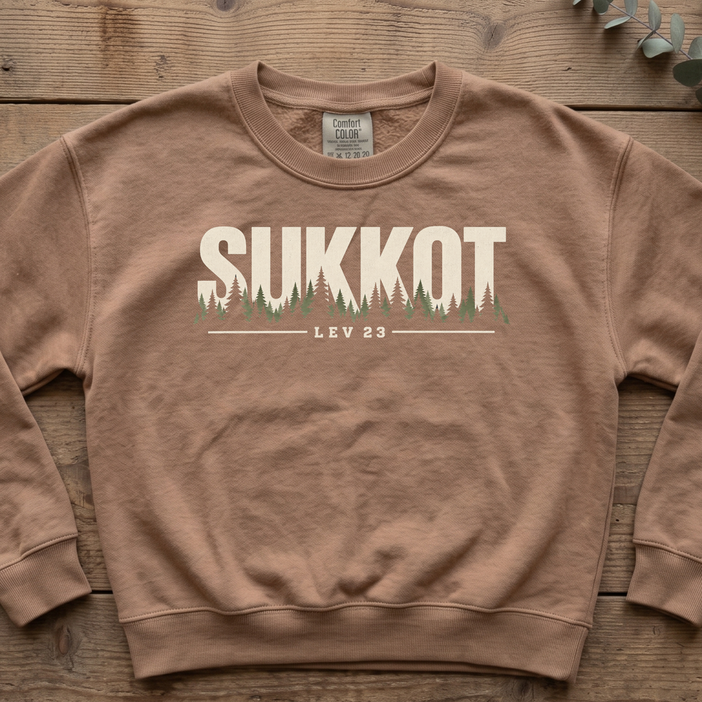 Sukkot Among the Pines Sweatshirt | Biblical Feast of Tabernacles Crewneck | Lev 23