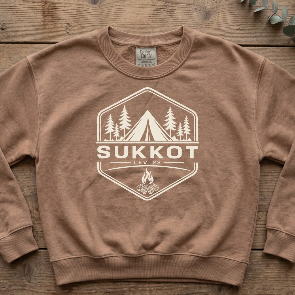 Sukkot Camp Badge Sweatshirt | Biblical Feast of Tabernacles Crewneck