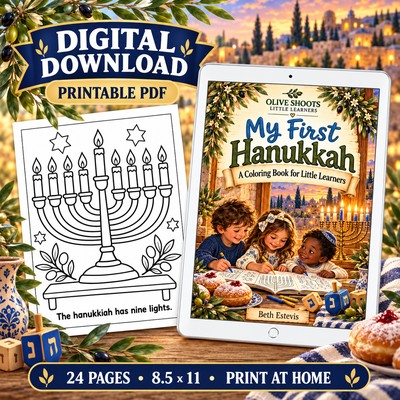 Hanukkah Coloring Book for Kids Ages 3–6, Messianic Printable PDF