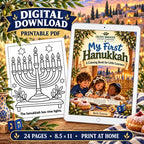 Hanukkah Coloring Book for Kids Ages 3–6, Messianic Printable PDF