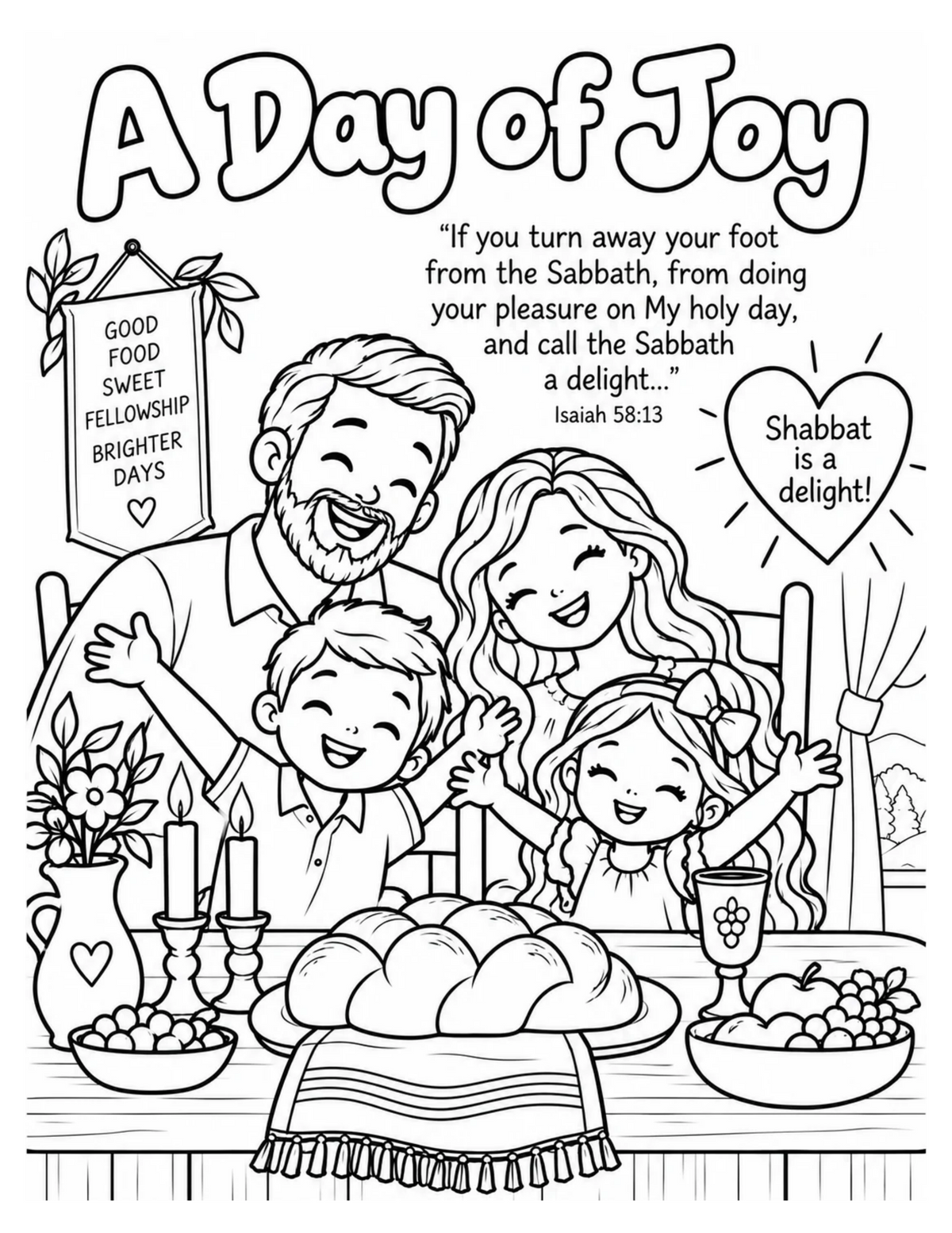 My First Shabbat | Printable Biblical Coloring & Activity Book for Kids | Digital Download
