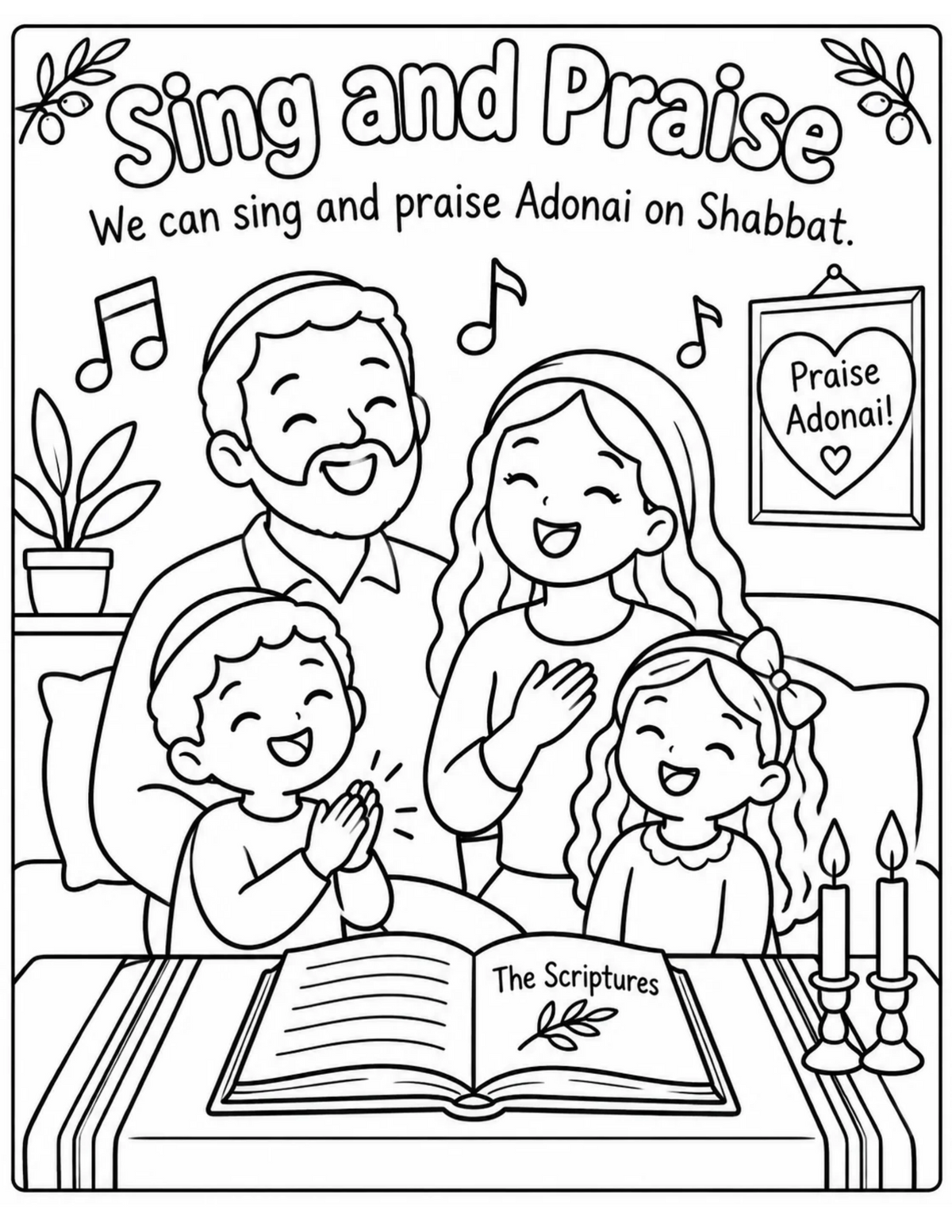 My First Shabbat | Printable Biblical Coloring & Activity Book for Kids | Digital Download
