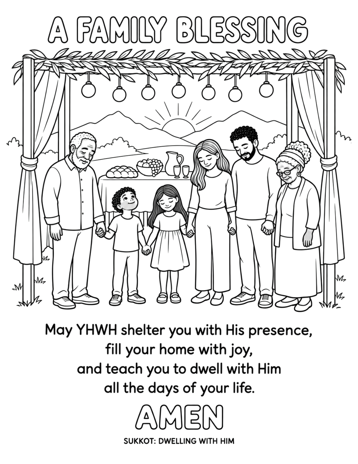 Sukkot: Dwelling With Him – Printable Coloring & Learning Book | Digital Download