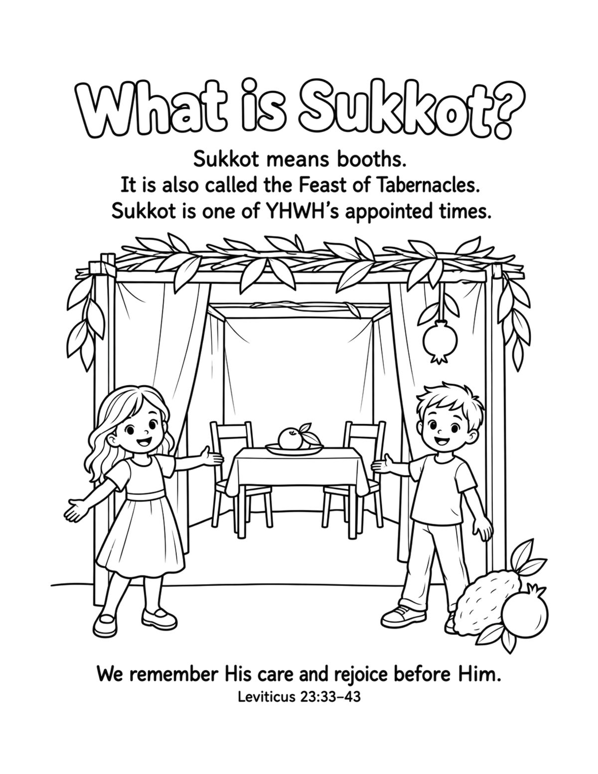 Sukkot: Dwelling With Him – Printable Coloring & Learning Book | Digital Download