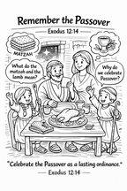 Passover Coloring Pages for Kids | Bible Exodus Activity (Digital Download)