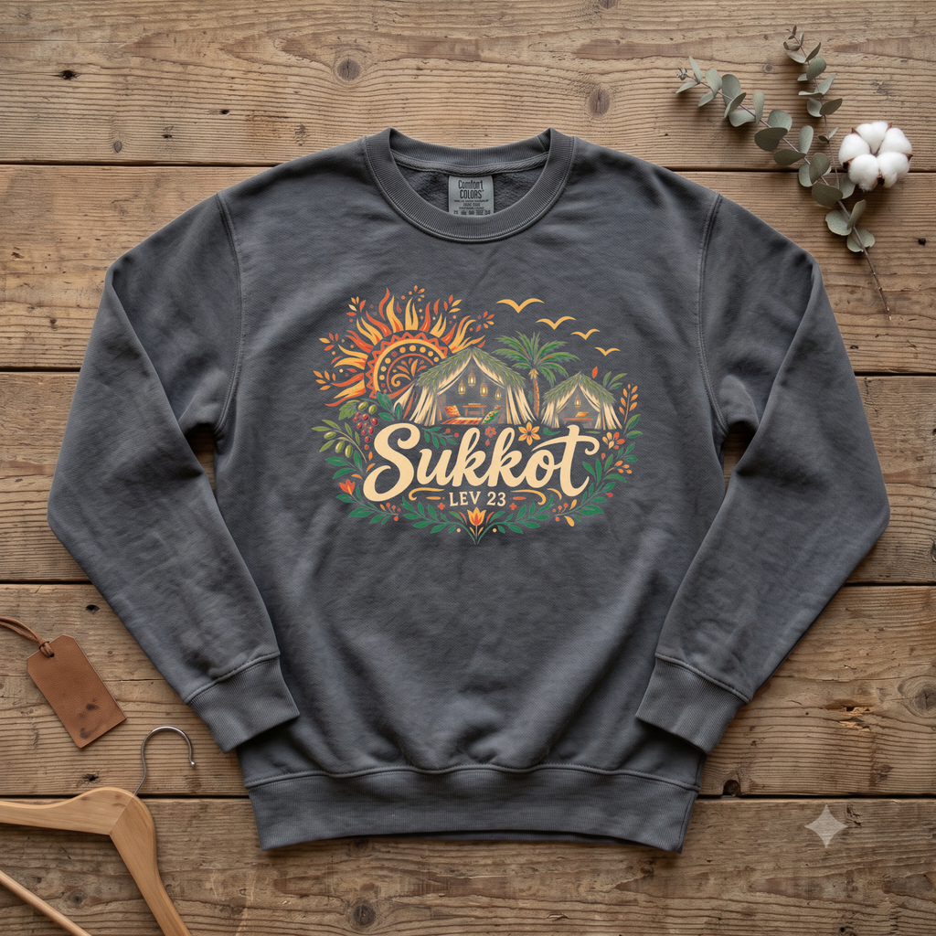 Sukkot Lev 23 Sweatshirt | Boho Feast of Tabernacles Crewnec