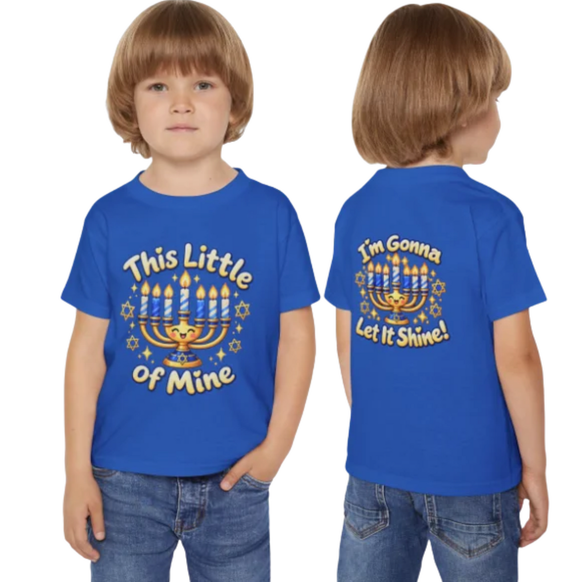 Toddler T‑Shirt — “This Little of Mine” Hanukkah Menorah Baby Tee (I’m Gonna Let It Shine!)