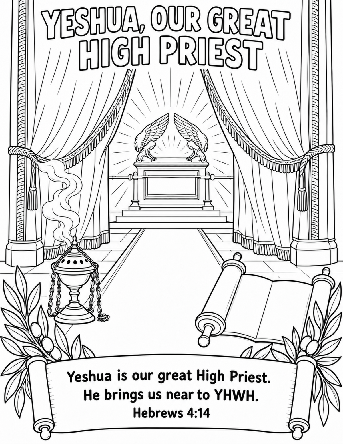 Yom Kippur: Covered by Mercy | 24-Page Printable Coloring Book | Instant Digital Download