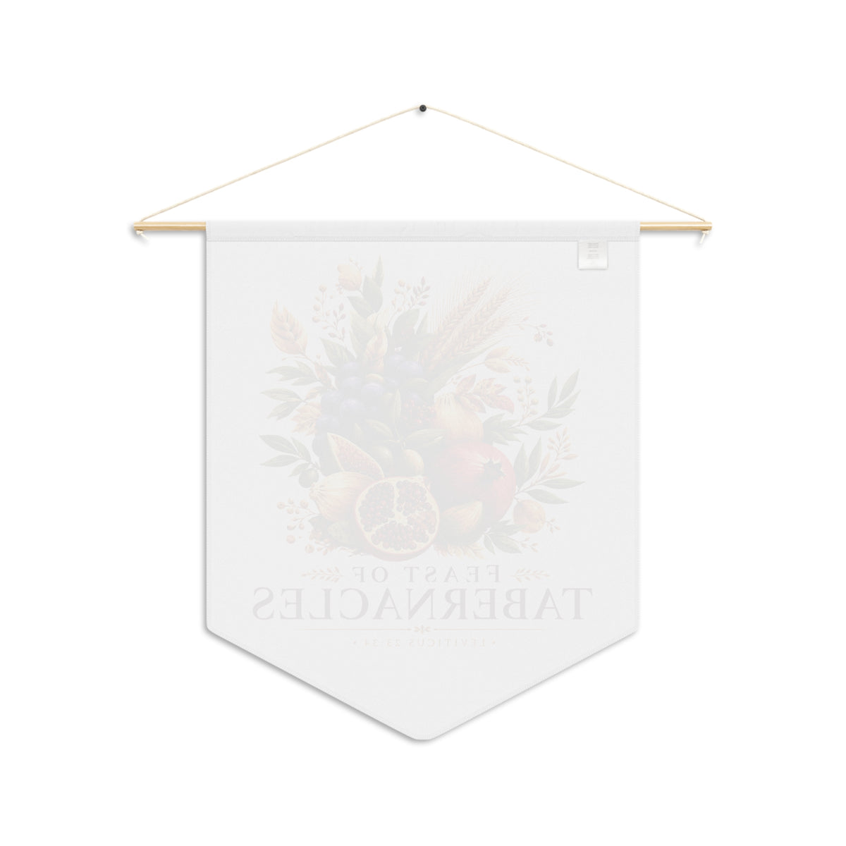 Back of the Feast of Tabernacles wall pennant showing the faint reversed print through the fabric