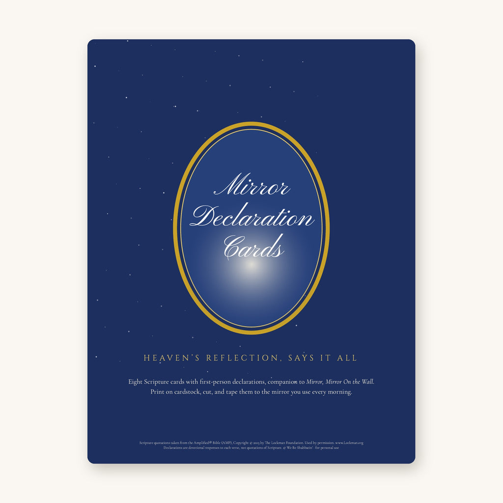 Mirror Declaration Cards printable PDF (Amplified Bible Scripture cards) included in the Mirror, Mirror + Declaration Cards Bundle