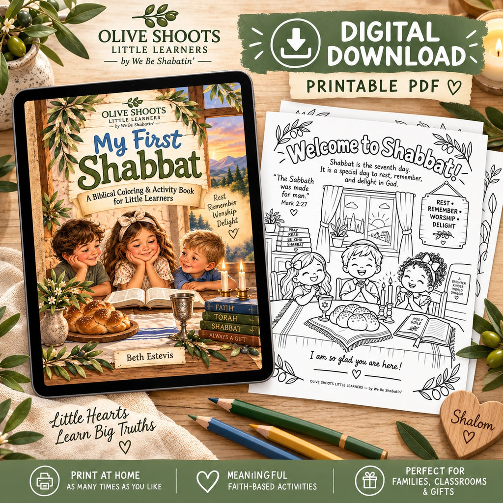 My First Shabbat | Printable Biblical Coloring & Activity Book for Kids | Digital Download