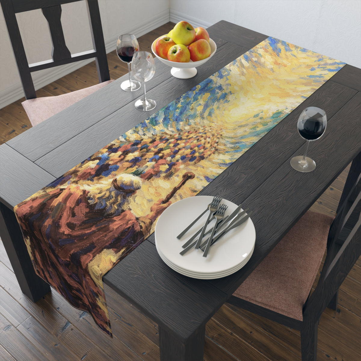 Passover Exodus table runner alternate angle mockup
