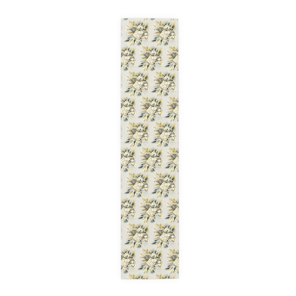 Passover Seder table runner folded fabric view