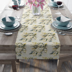 Passover Seder floral table runner on set table
