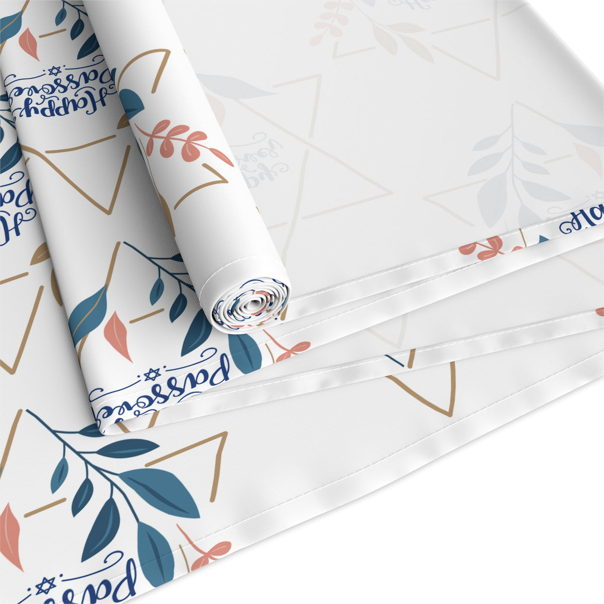 Passover Star of David table runner ivory botanical print