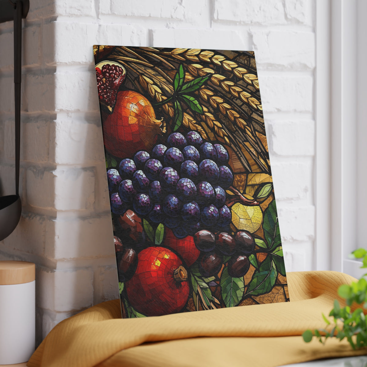 Seven Species cutting board lifestyle kitchen display