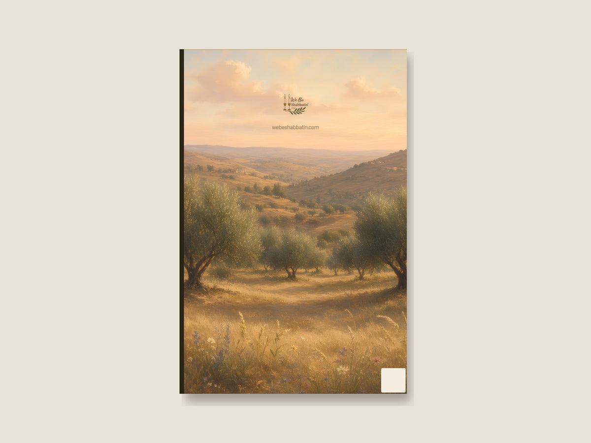 Shabbat Journal lifestyle flat lay with pen
