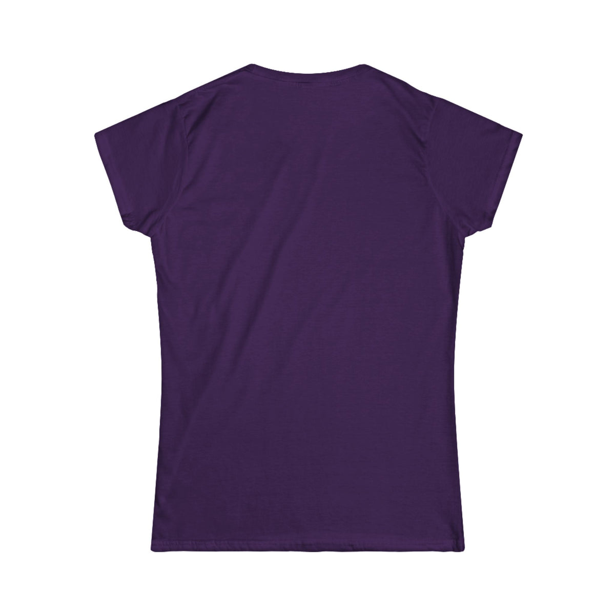 Back view of a plain purple women's t-shirt