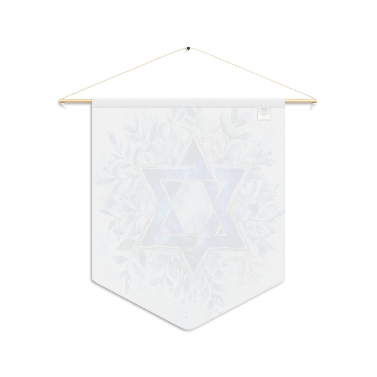 Back of the Star of David wall pennant showing the faint reversed print through the fabric