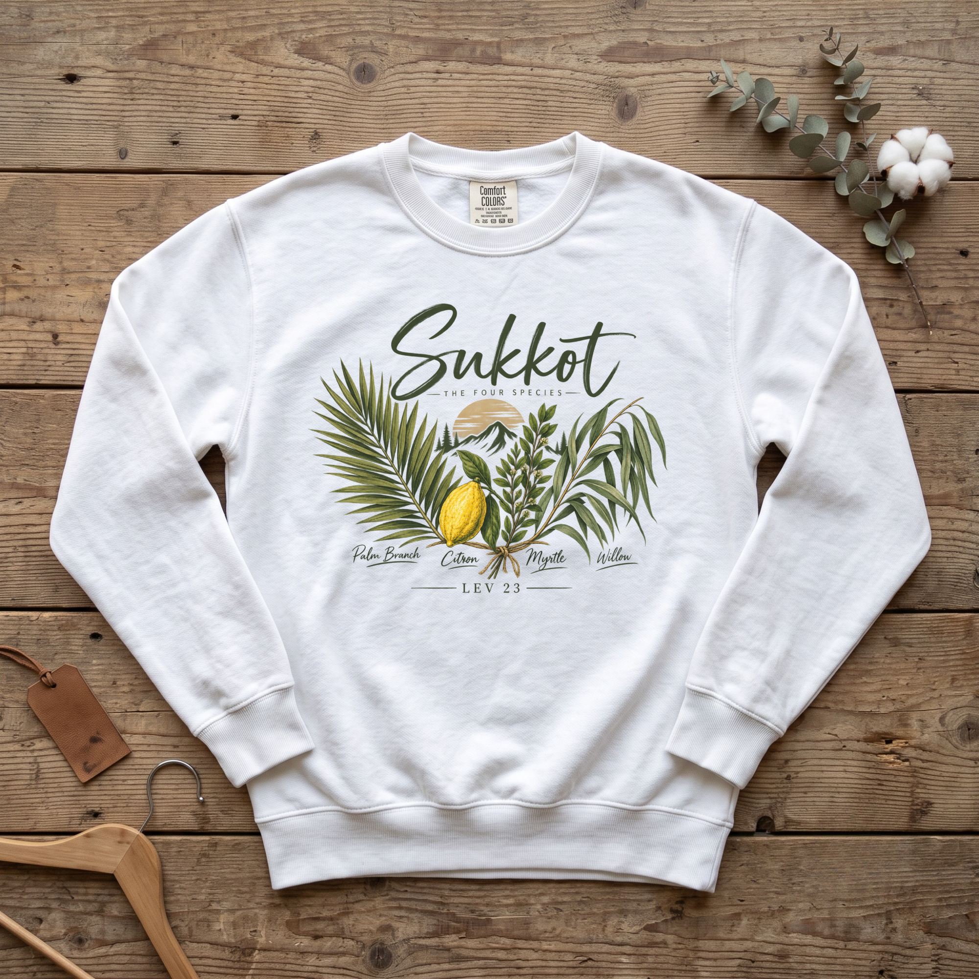 Sukkot Four Species Sweatshirt | Arba Minim Botanical Feast of Tabernacles Crewneck | Lev 23