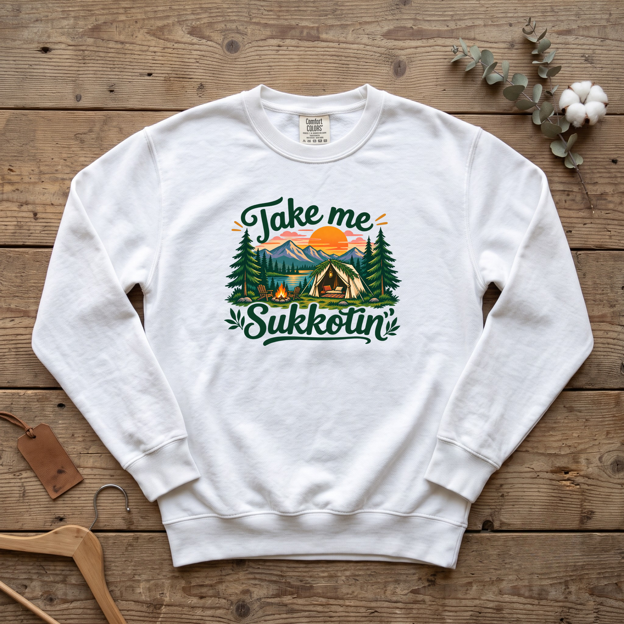 Take Me Sukkotin’ Sweatshirt | Sukkot Camping Feast of Tabernacles Crewn