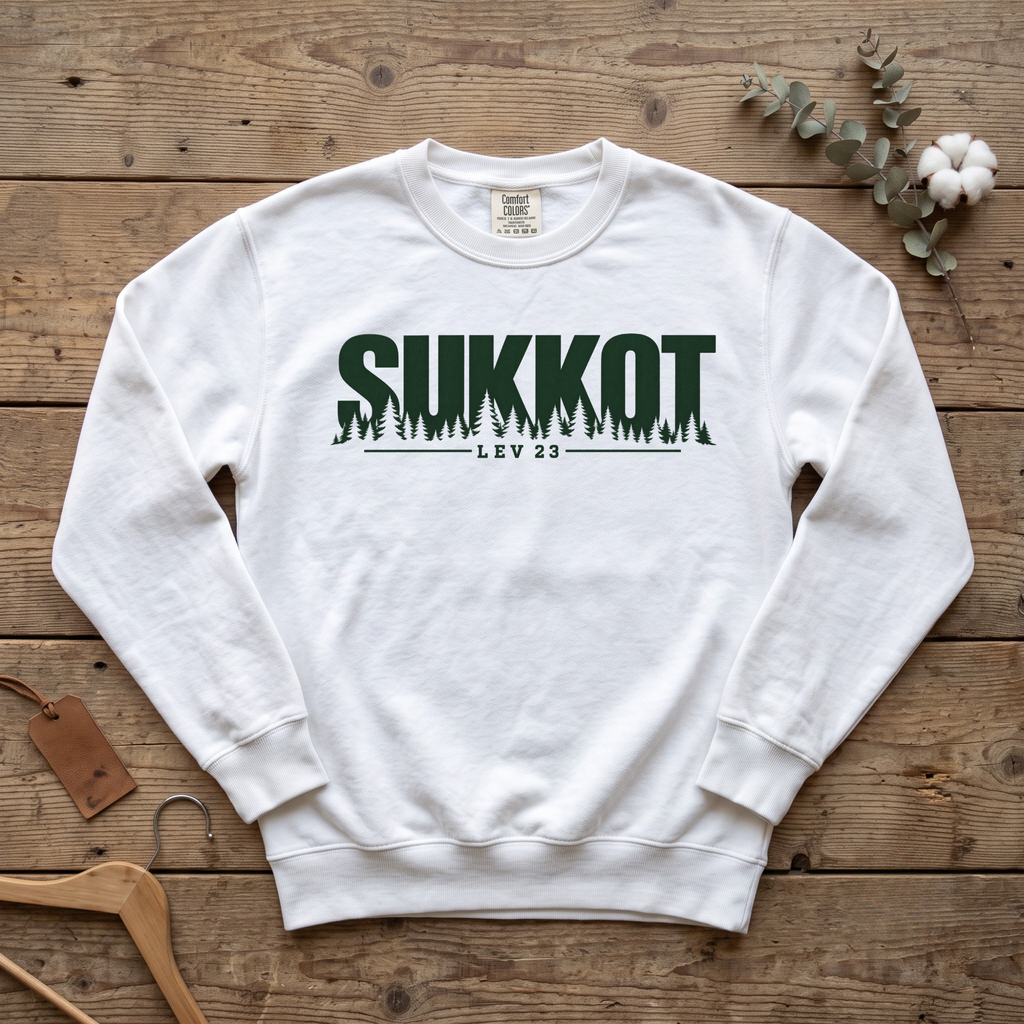 Sukkot Among the Pines Sweatshirt | Biblical Feast of Tabernacles Crewneck | Lev 23